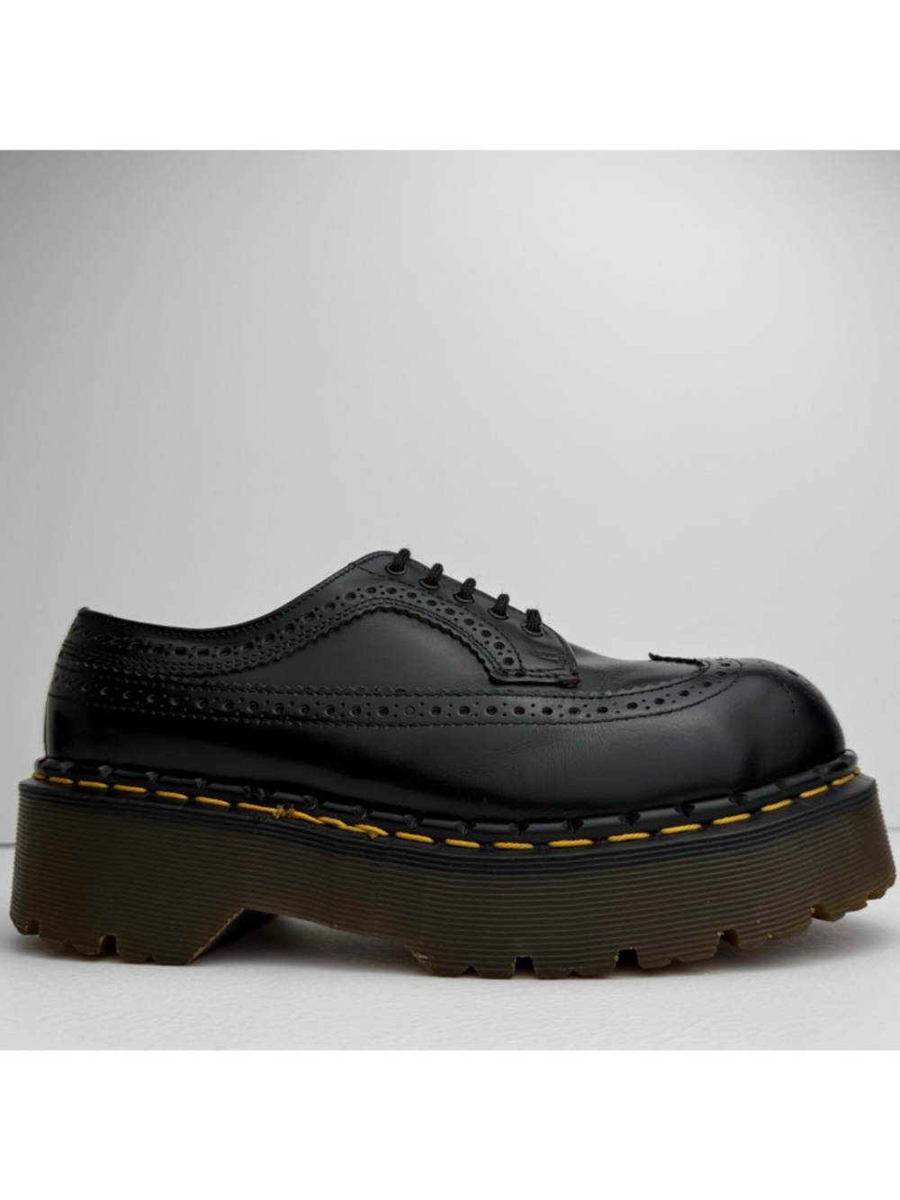 Vintage Dr. Martens England Black Wingtip Envy MIE Platform Steel Oxfords UK 6 - Picture 3 of 16